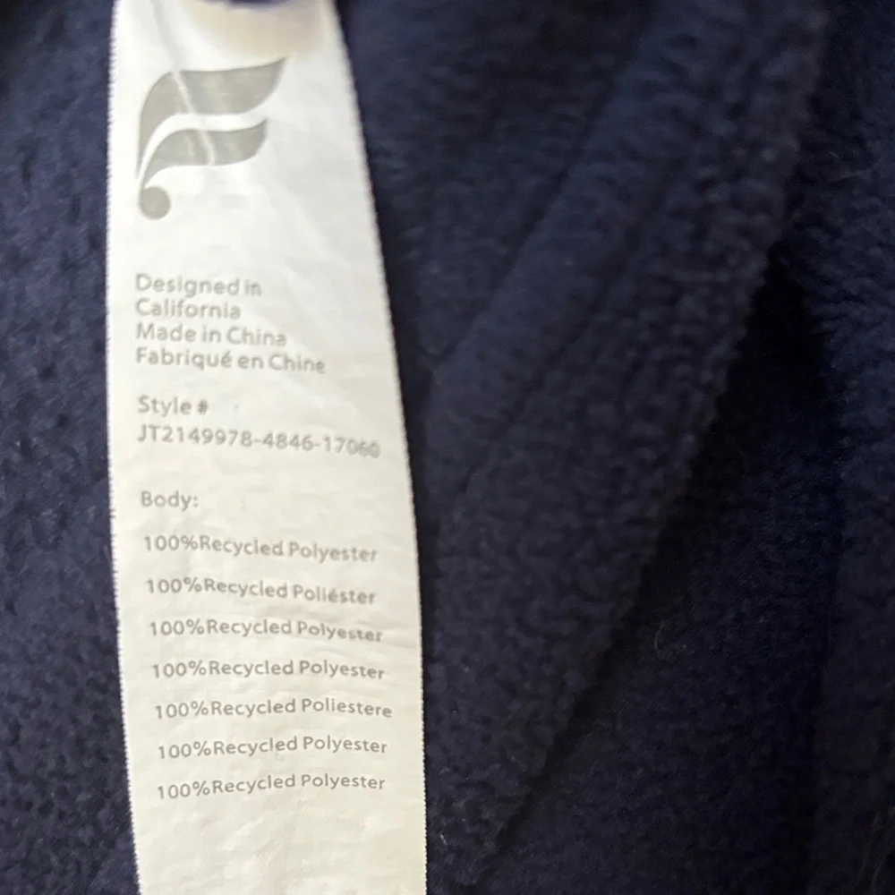 Fabletics Fleece Women's blue navy bomber fleece cardigan jacket. Size XL. - Picture 12 of 13